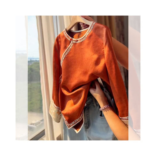 ASAYA5962 – Autumn Ember Oriental Top 🍂🧡