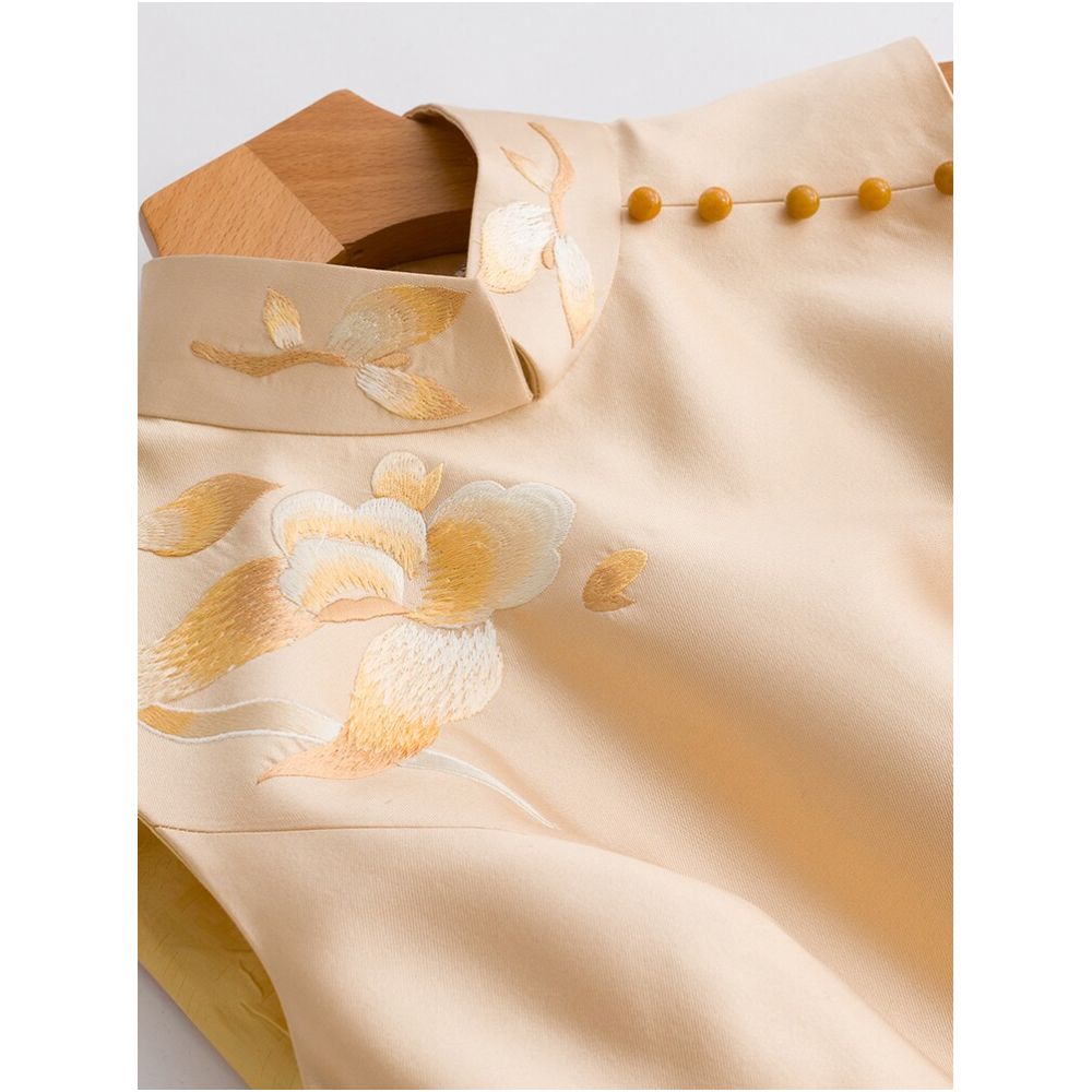 Town Store Baby AO011 Embroidered Chinese Retro Dress Women s Embroidered Dress Annual Meeting Women s Spring and Autumn Festival image 1