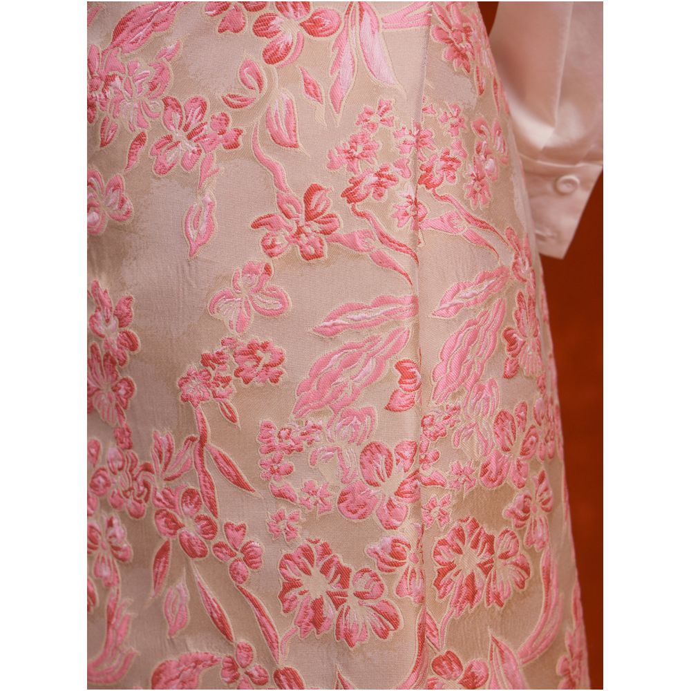 Recite the Twelve Yuan Day 3D Relief Jacquard Fold Overlapping Split Half Skirt Retro Simple Chinese Half Skirt image 3