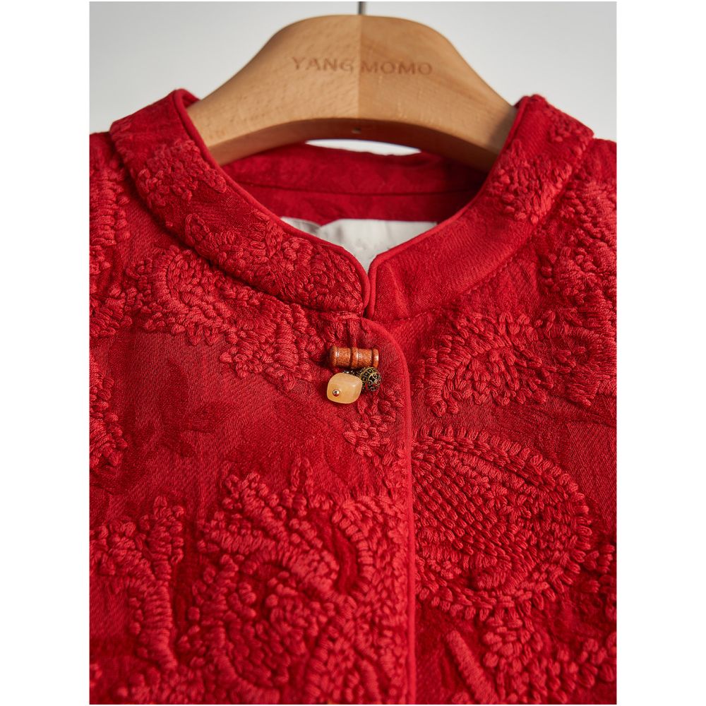 New Chinese style national style red heavy industry cotton rope embroidered sleeveless vest top 2026 Year of the Horse zodiac year New Year s robe image 4
