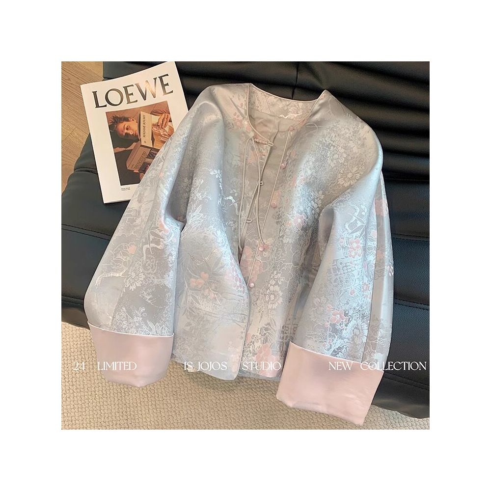 New Chinese style dark pattern jacquard buckle spring coat 2025 new women s age reducing temperament improvement Chinese style top image 1