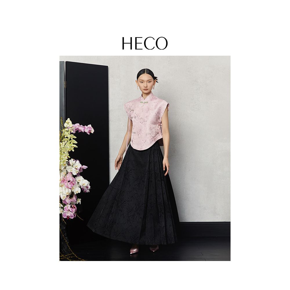 HECO lotus pond pattern new Chinese style lotus pond pattern Song brocade vest buttoned jacquard sleeveless top for women image 4