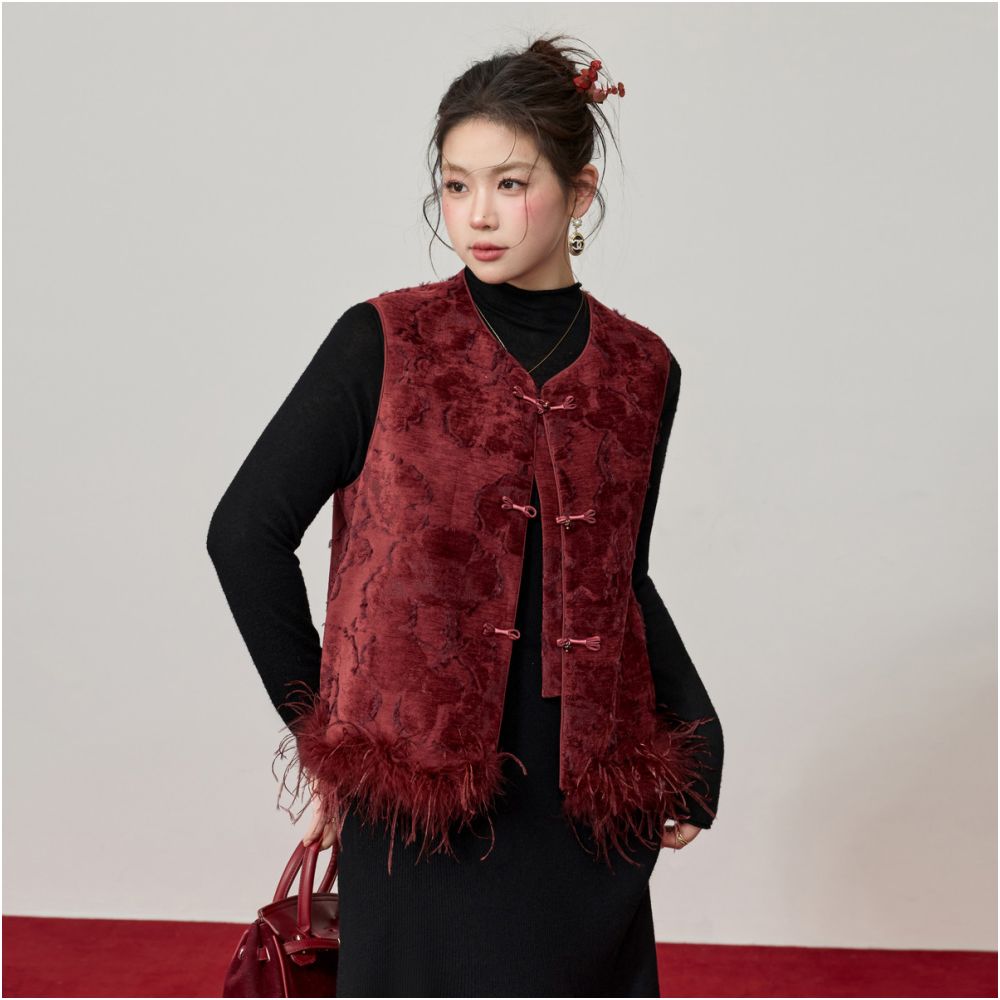 ASAYA6031 – Imperial Velvet Bloom Vest ❤️✨