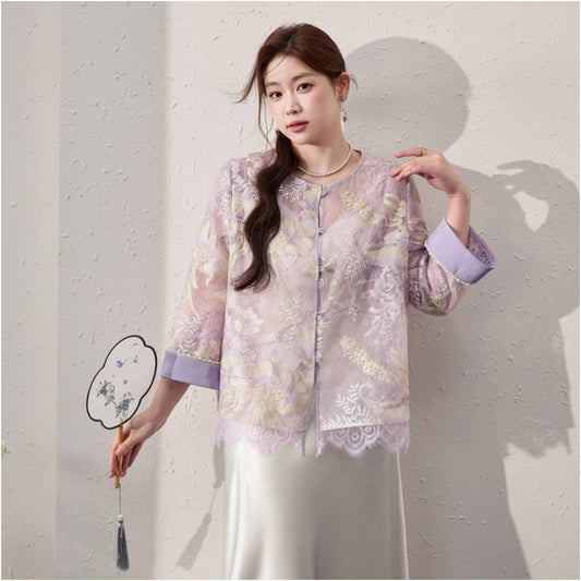 ASAYA6033 – Lavender Blossom Embroidered Set 🌸💜