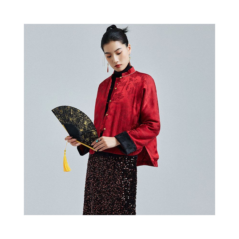 ASAYA6039 – Imperial Ruby Mandarin Jacket ❤️🖤