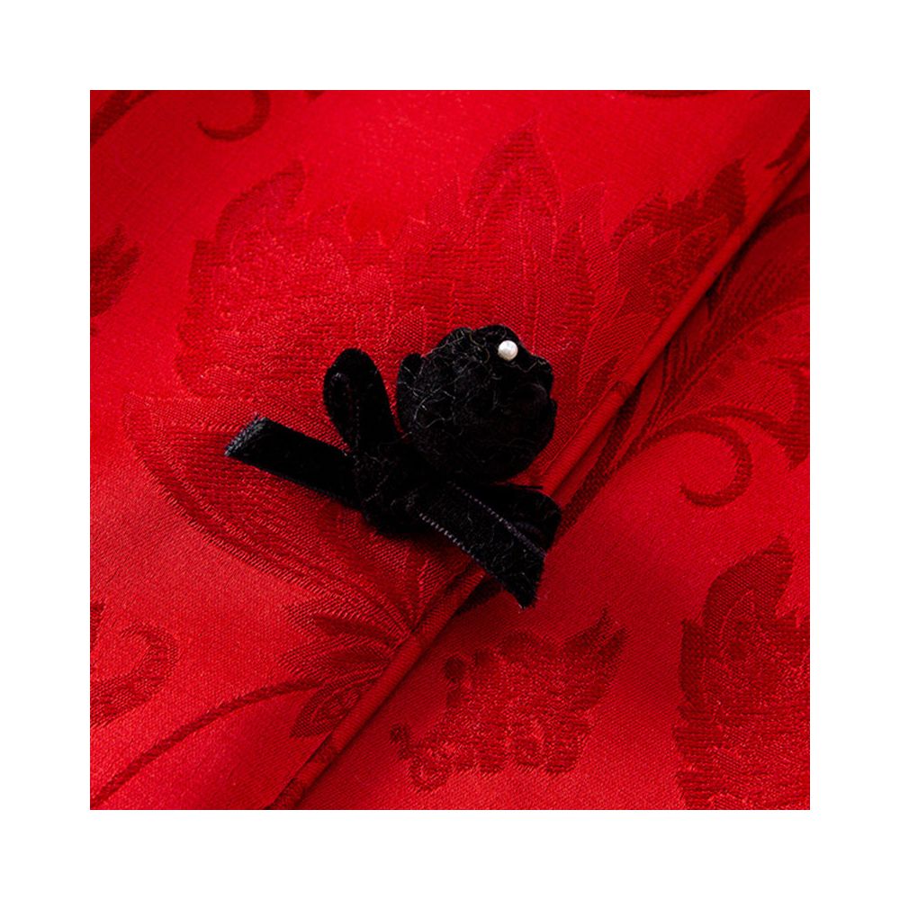 New Chinese style wool jacket with cotton jacquard fashionable and elegant vest women s 2025 winter new red western style jacket image 4