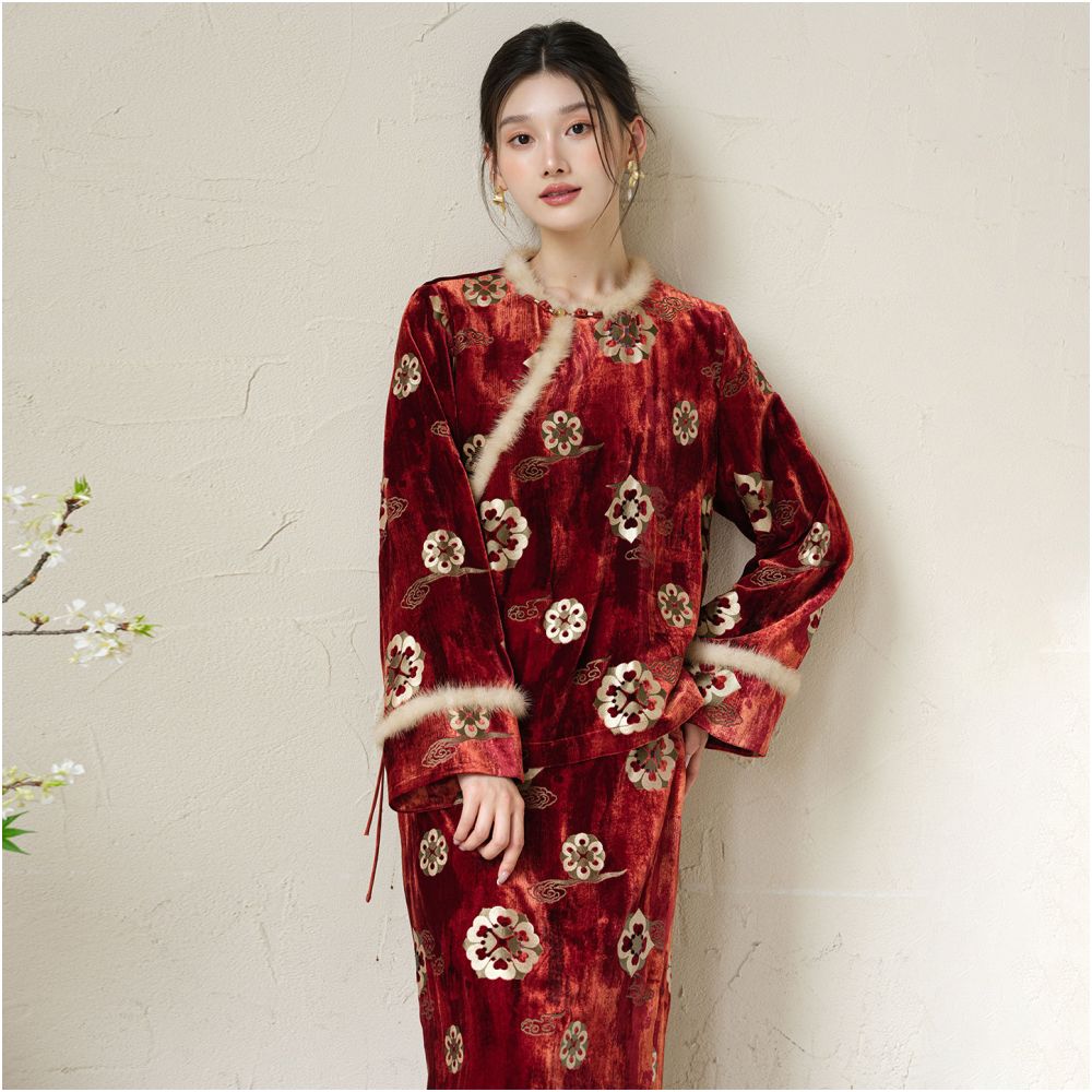 ASAYA6097 – Imperial Rouge Silk Ensemble ❤️✨