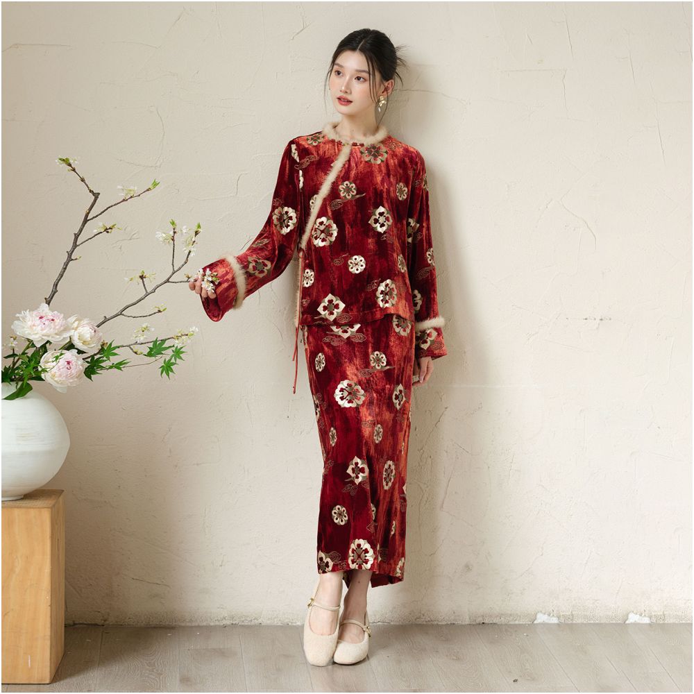 ASAYA6097 – Imperial Rouge Silk Ensemble ❤️✨