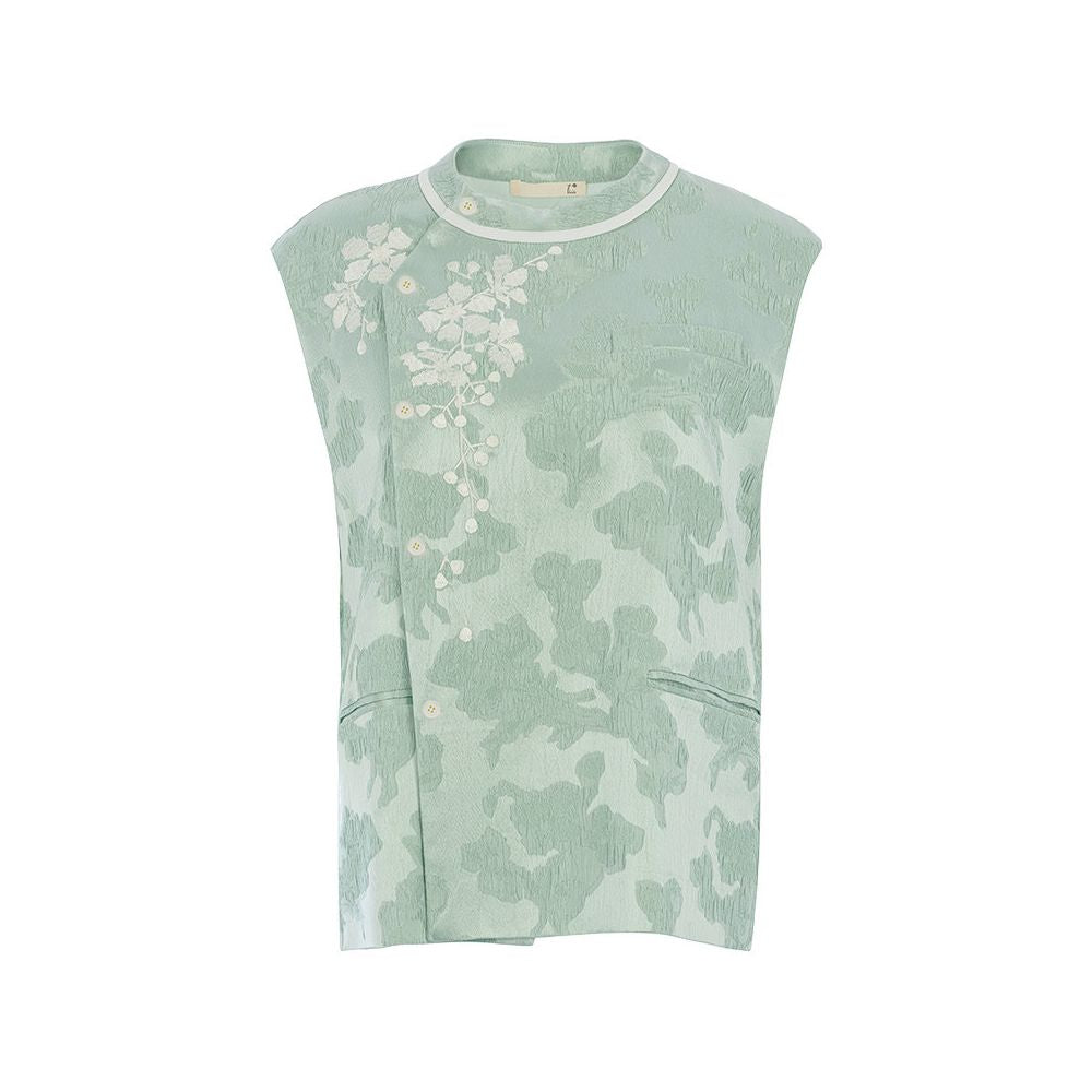 ASAYA6103 – Jade Blossom Heritage Vest 🌿✨