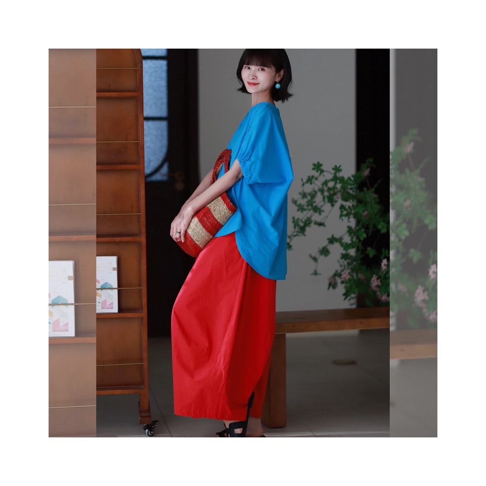 A set of stylish and elegant summer clothes paired with a blue short sleeved shirt and pants two piece set 2025 new style image 4