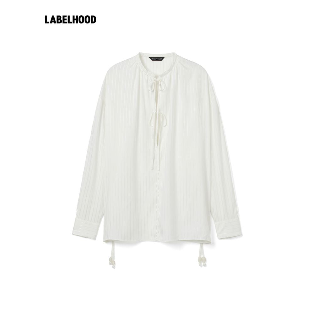 ASAYA6128 – Soft Tie-Front Blouse 🌸🤍