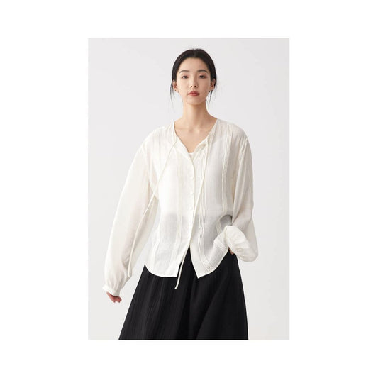 ASAYA6129 – Casual Relax Pleated Shirt 🤍🌿
