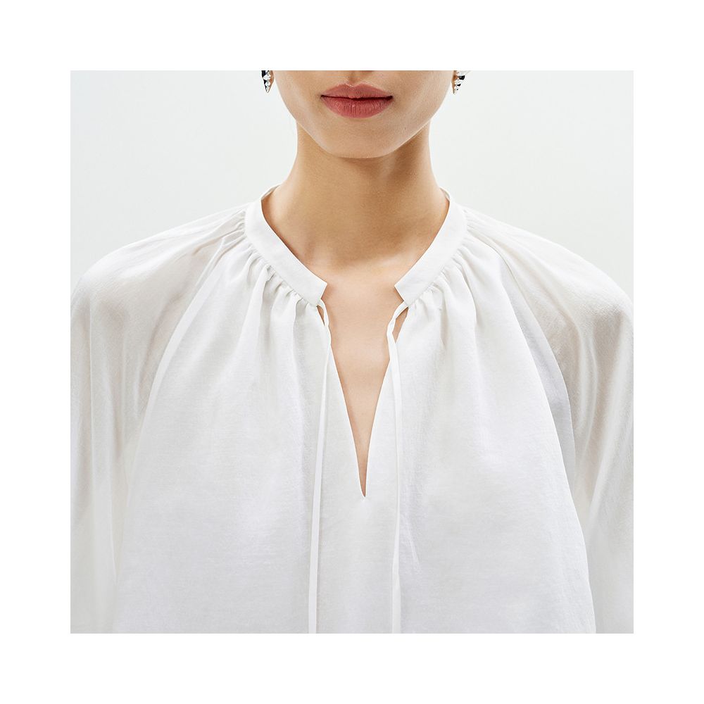 LESS Xia Huan Bao Lai Saier loose A line shoulder sleeves with seven inch sleeves casual shirt for women 2P6212180 image 4