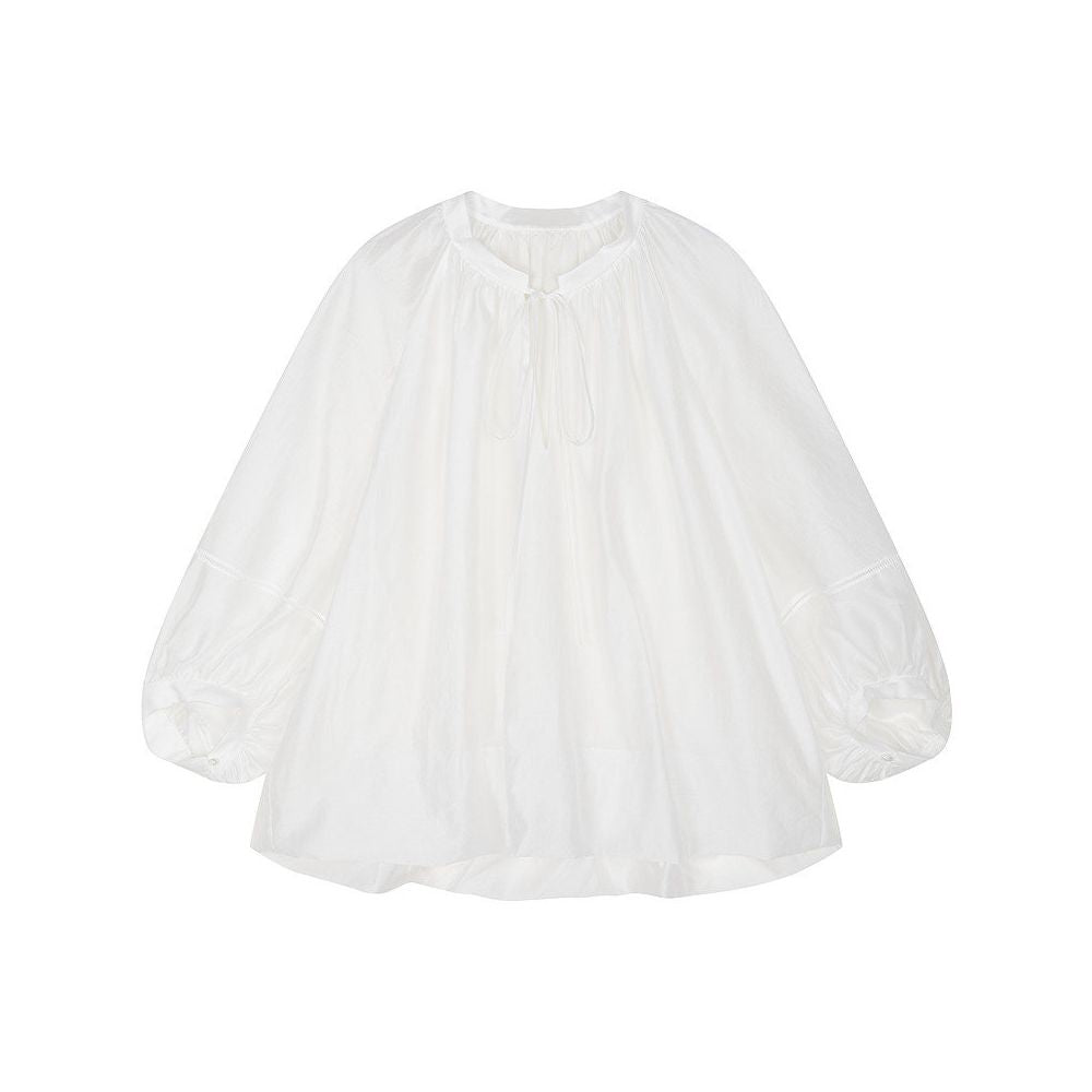 ASAYA6130 – Cloud Breeze Gathered Blouse ☁️🤍
