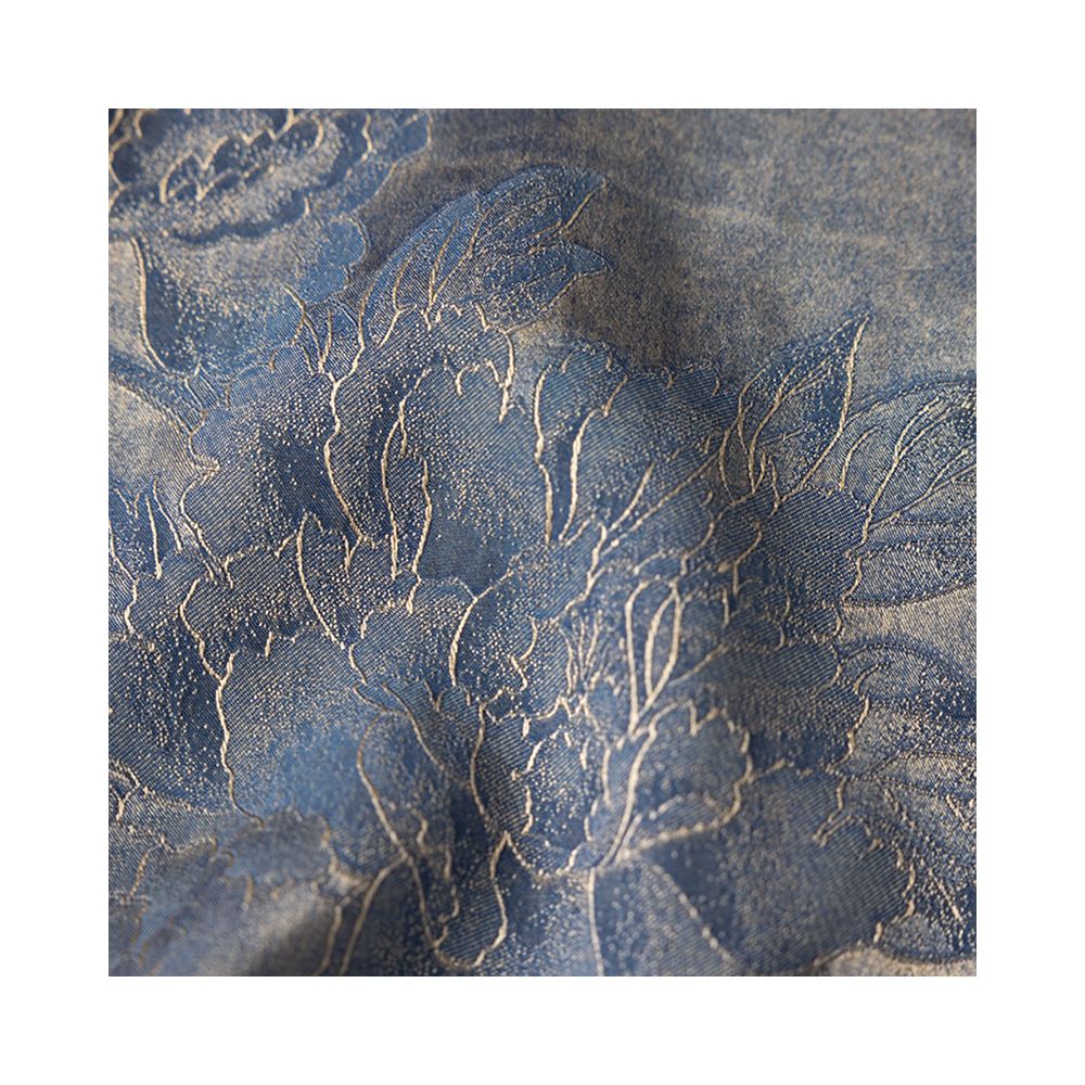 Morning and evening mist orchid heavy forging plant grass dyeing Mulberry Silk Large Loose Butterfly Peony Round Neck Fragrant Cloud Yarn T shirt image 4