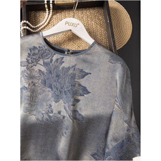 ASAYA6133 – Imperial Silk Jacquard Top 🐉✨