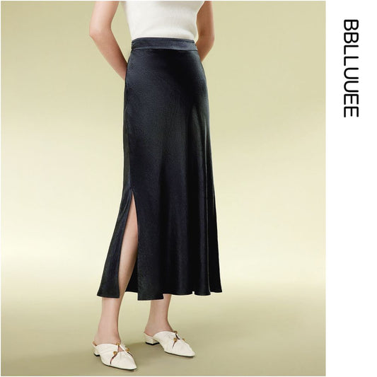 ASAYA6141 – Golden Satin Bias Skirt ✨🧡