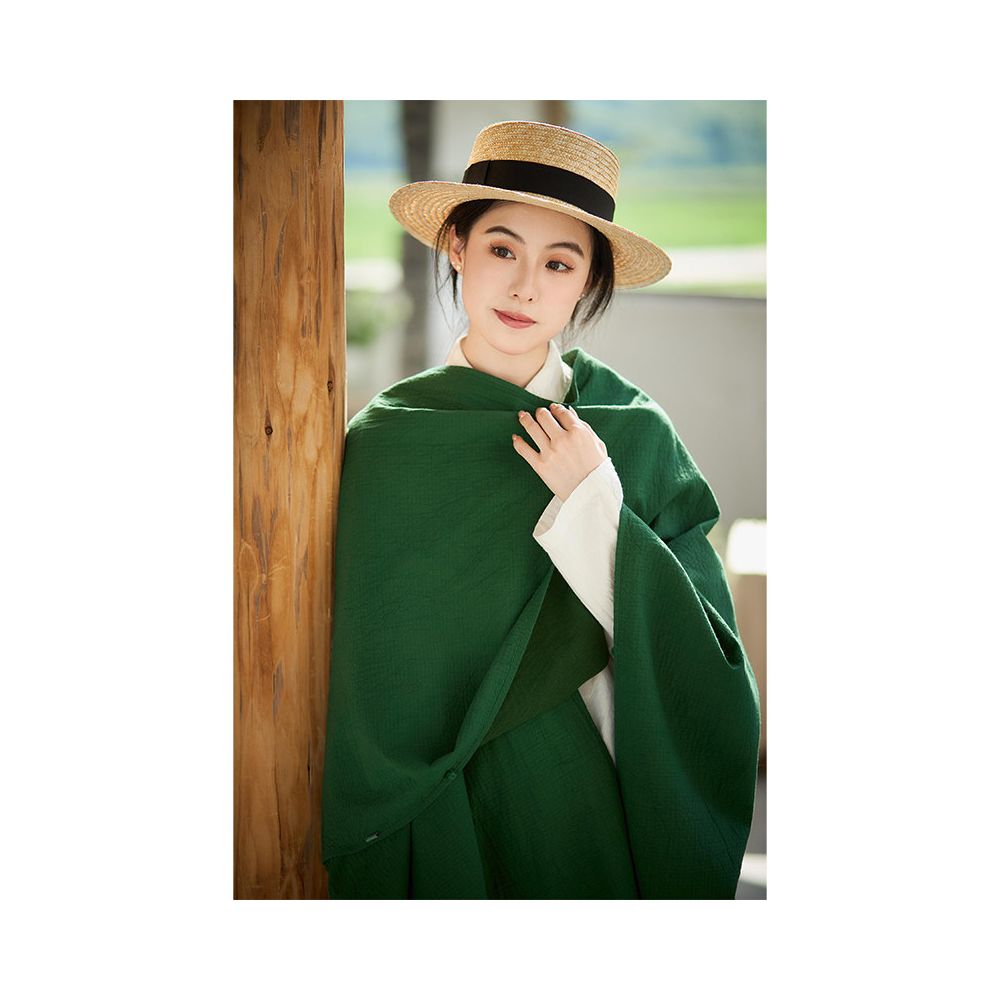 Photo New Chinese style women s clothing double layer fabric shawl jacket Chinese style retro simple tea suit for women MW4290 image 4