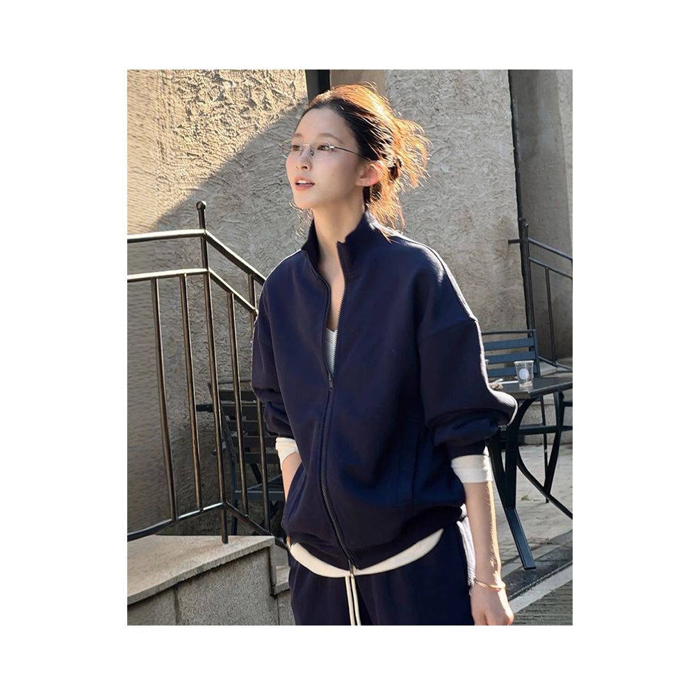 Old money style outfit high end casual hoodie set women s spring and autumn American sportswear two piece set small fragrance style age reducing image 2