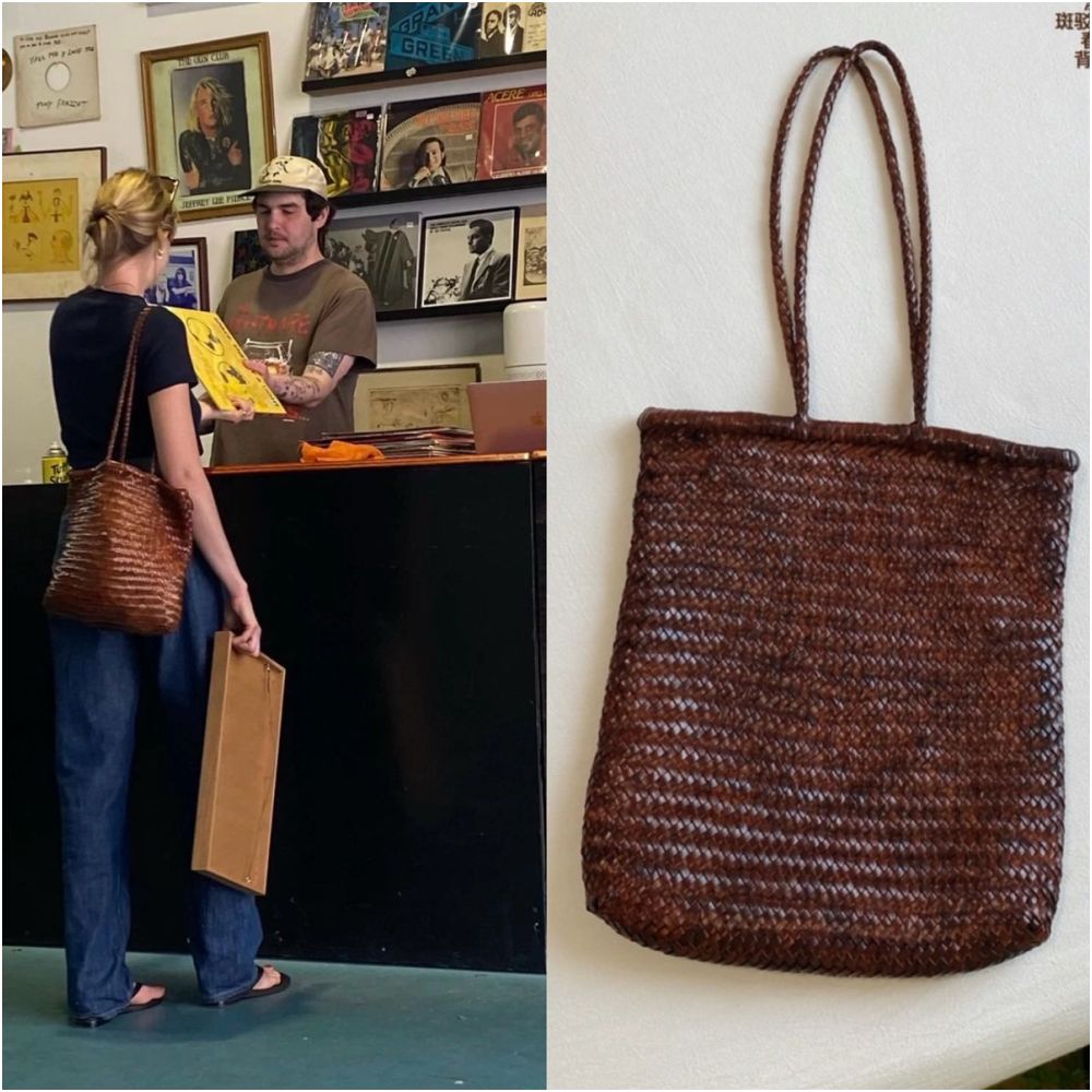 dr gon Australian niche French cowhide woven bag large capacity tote bag summer versatile shoulder bag for women image 1