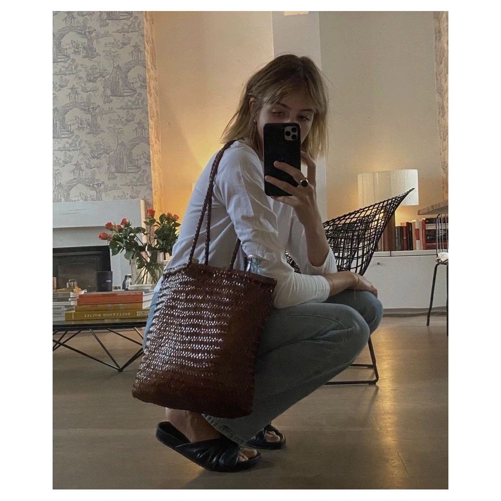 dr gon Australian niche French cowhide woven bag large capacity tote bag summer versatile shoulder bag for women image 2