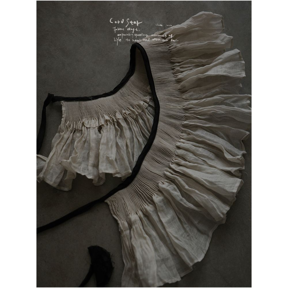 Classical handmade threaded collar CORU STAR pearl white autumn new item fake collar design image 0