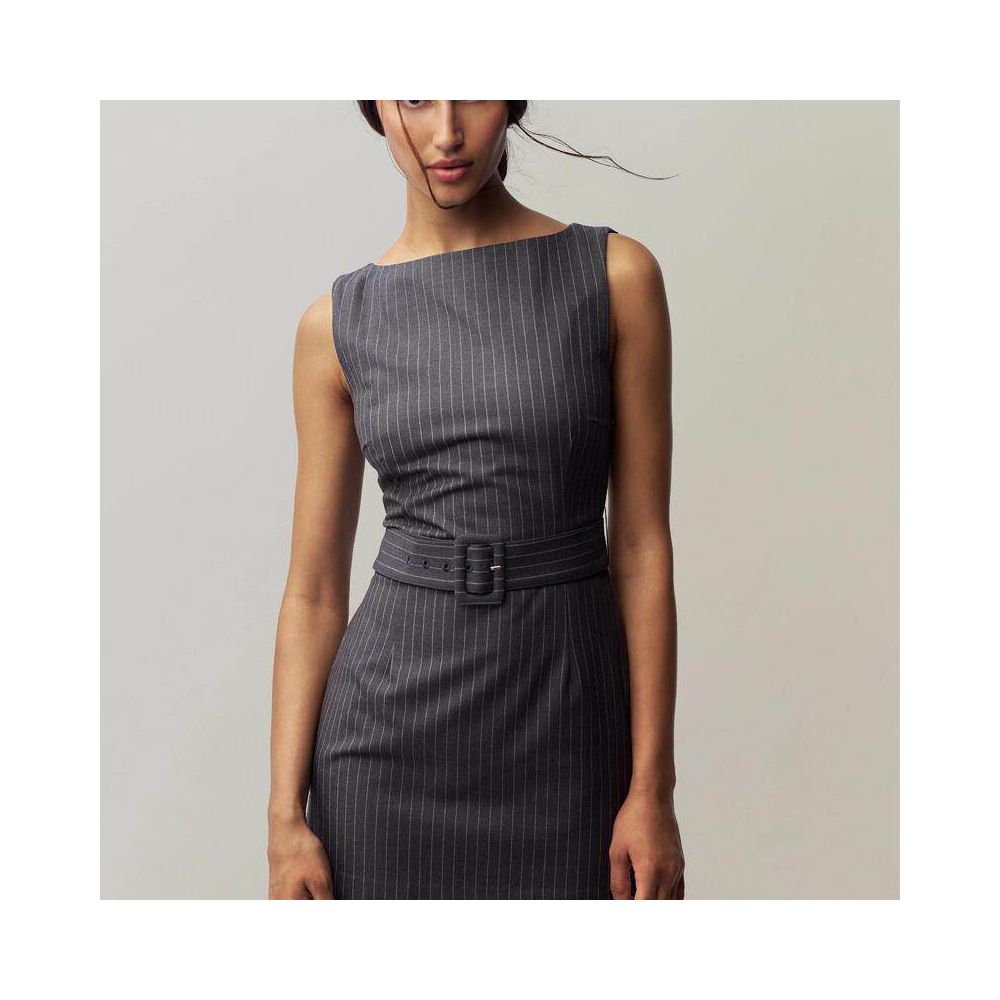 Friends Rachel Dress French Retro Old Money Title Commuter Round Neck Sleeveless Striped Hip Wrap One Step Dress Short Skirt image 2