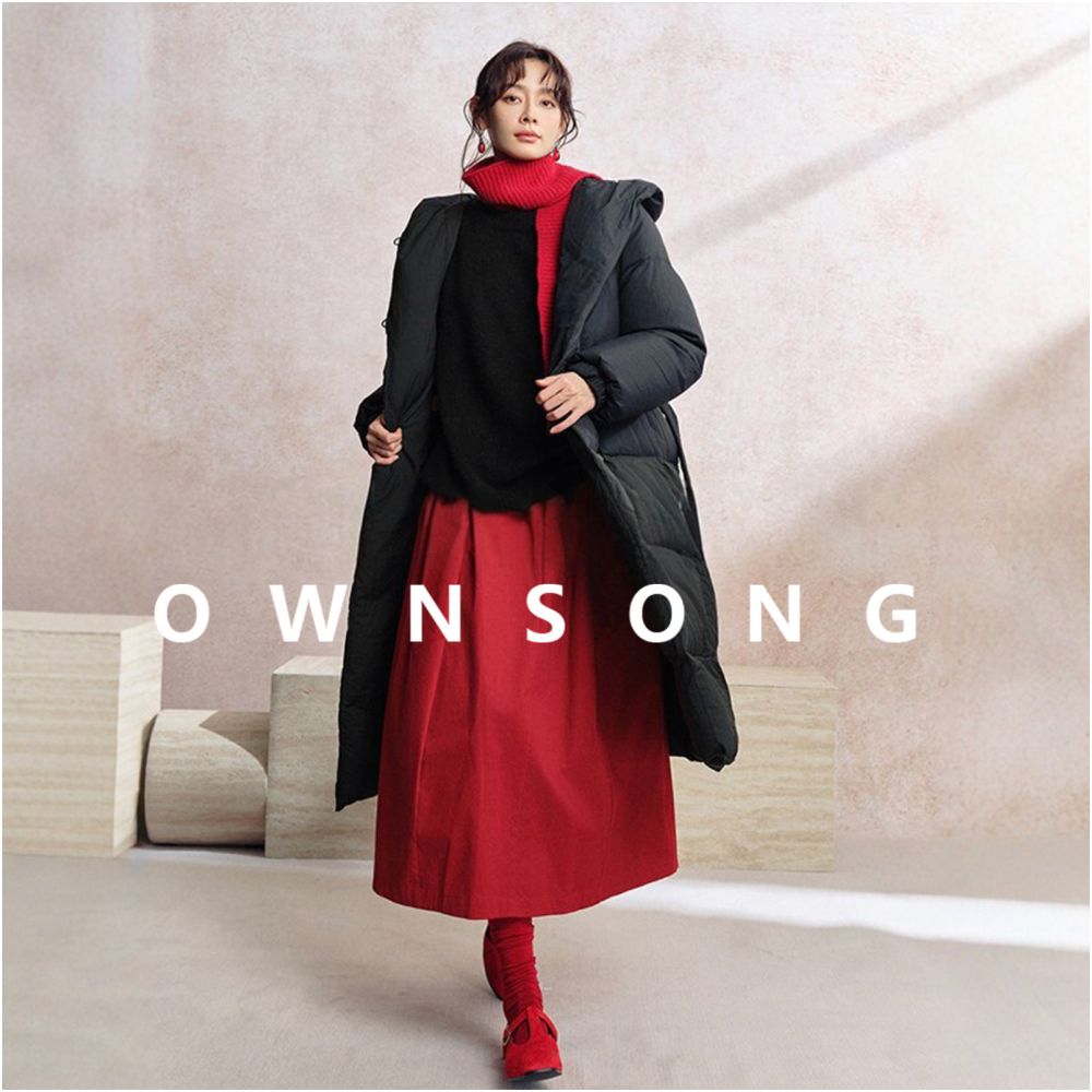 OWNSONG Red Yamamoto Skirt Lantern Skirt Autumn Winter New High Waist A line Medium Long Flower Bud Umbrella Skirt image 5