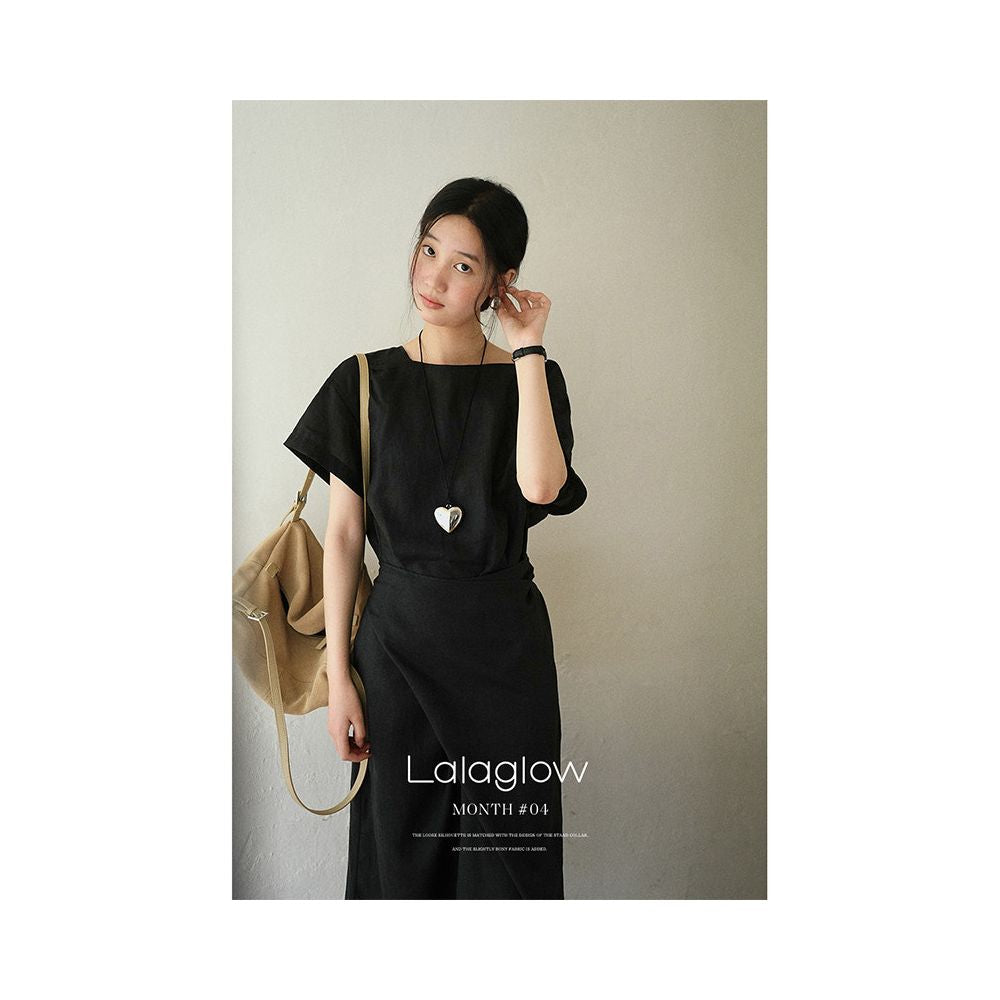 Spot Lalaglow meet in good weather all ramie old money wind tied slimming dress women s summer image 4