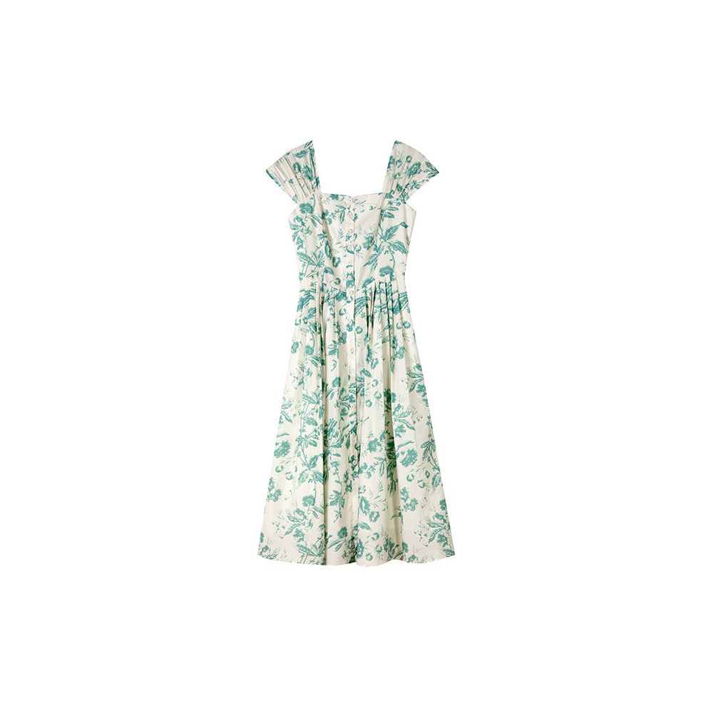 Lalaglow Midsummer Story Anti Wrinkle French Printed Square Neck Dress in Stock Stylish and Slimming Long Dress image 5
