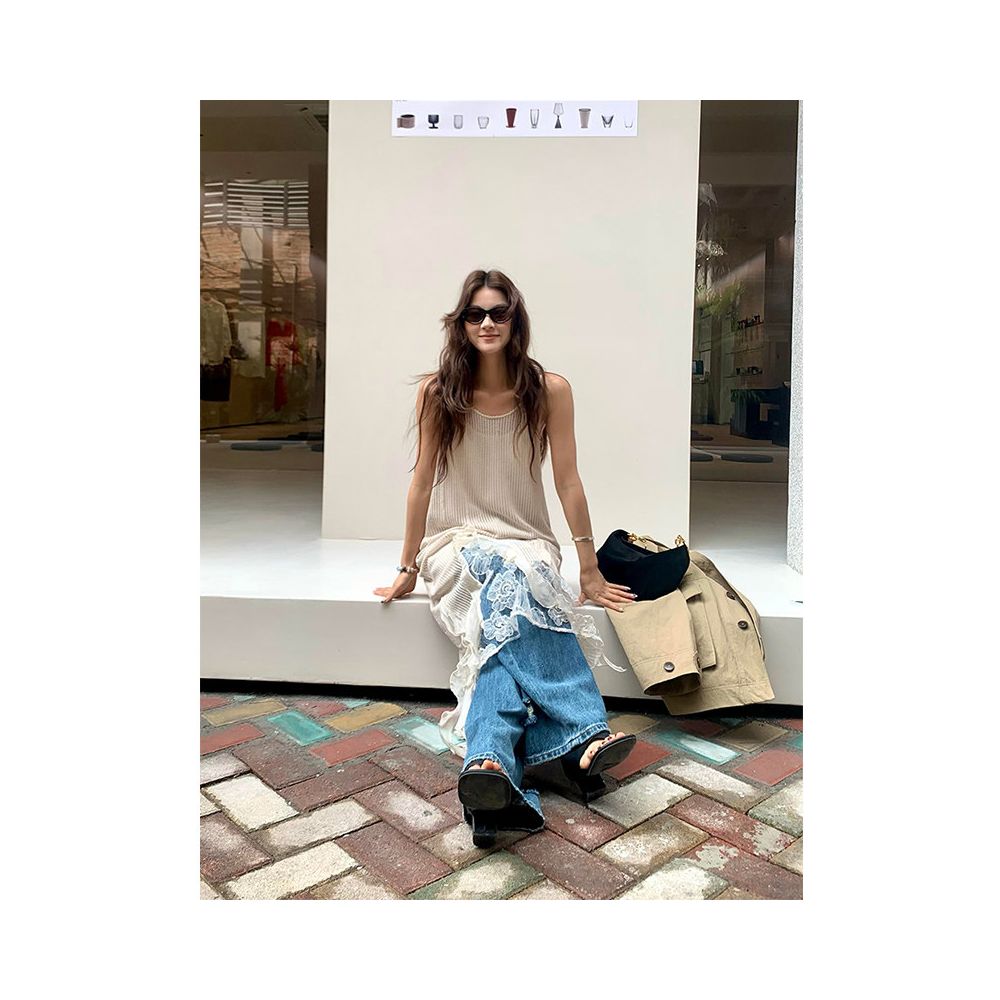 ASAYA6293 – Lace Layer Knit Top 🧵🤍