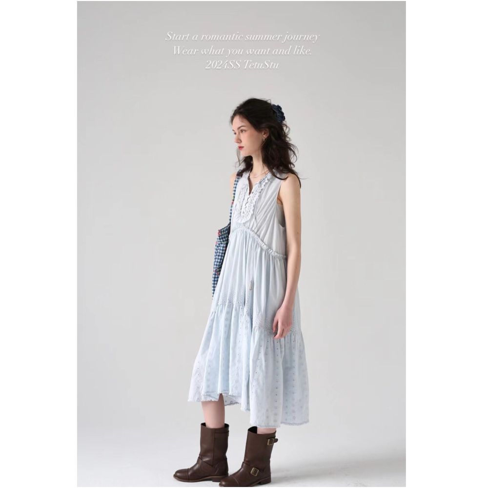 ASAYA6326 – Whisper Romance Cotton Dress 🤍🌿