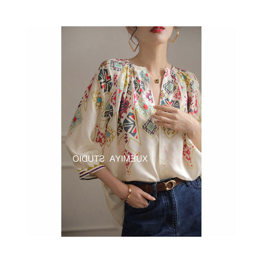 ASAYA6341 – Ethnic Breeze Printed Blouse 🌿🎨