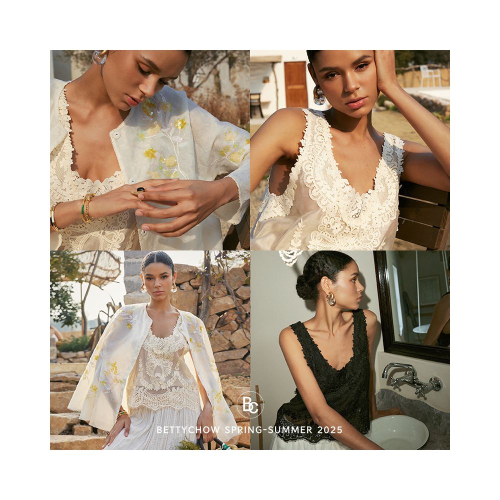 Betty Chow is overweight Exquisite and elegant slimming vintage style Tencel linen lace vest beige black image 0