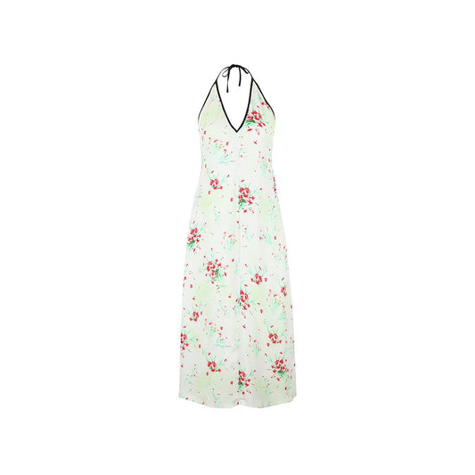 ASAYA6346 – Floral Silk Halter Midi Dress 🌸🍃