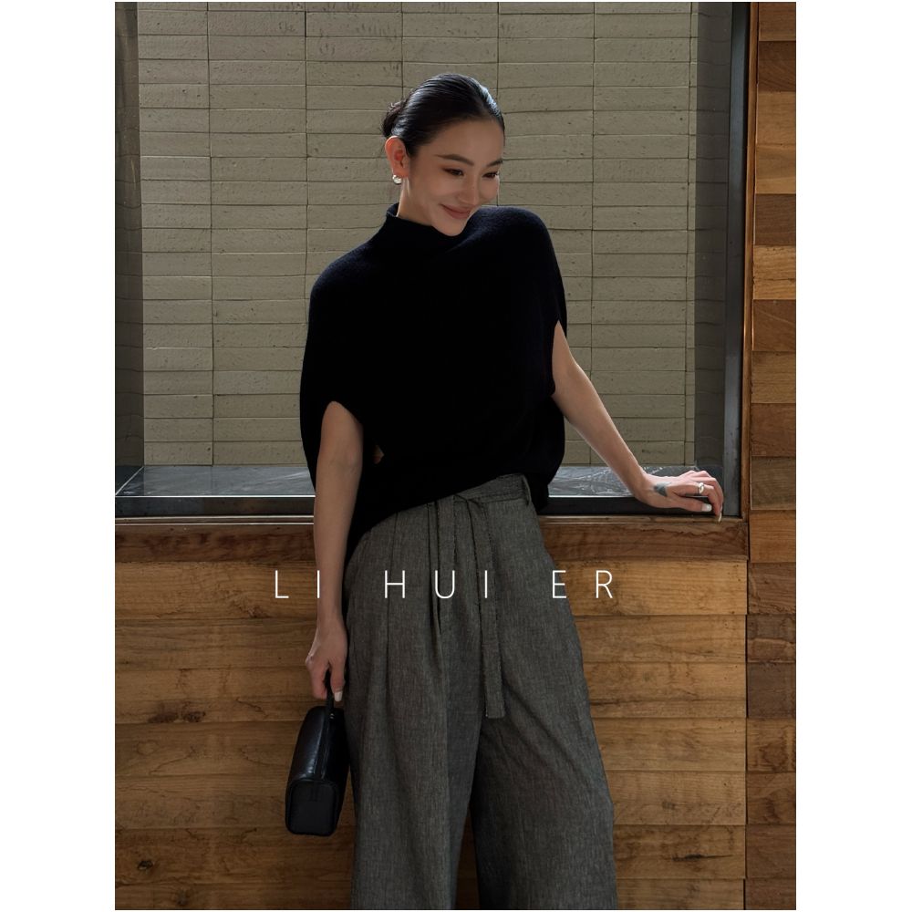 LiHuiEr 李慧儿 Moonlit Dust A Woman s High Neck Cashmere Knit Sweater with a Chic and Elegant Style image 1