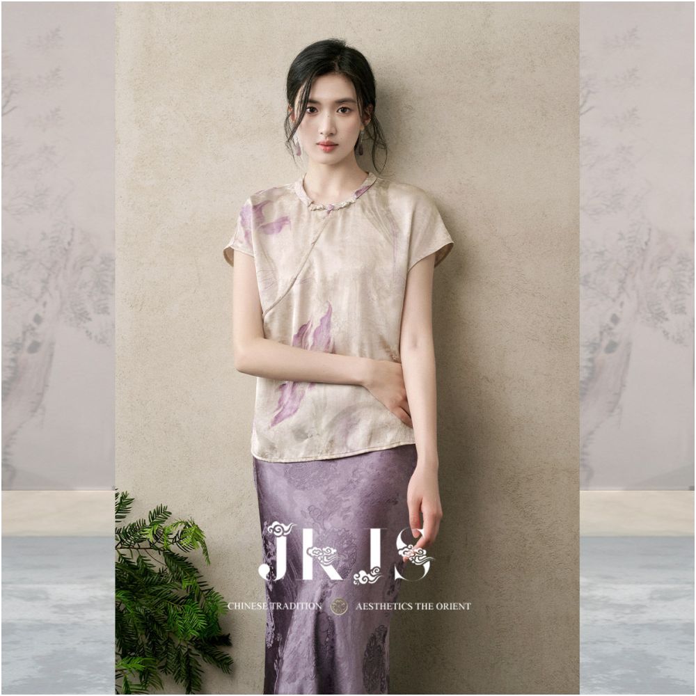 ASAYA6374 – Lavender Silk Cheongsam Set 💜🌸✨