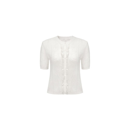 ASAYA6384 – Ivory Lace Knit Top 🤍🌿