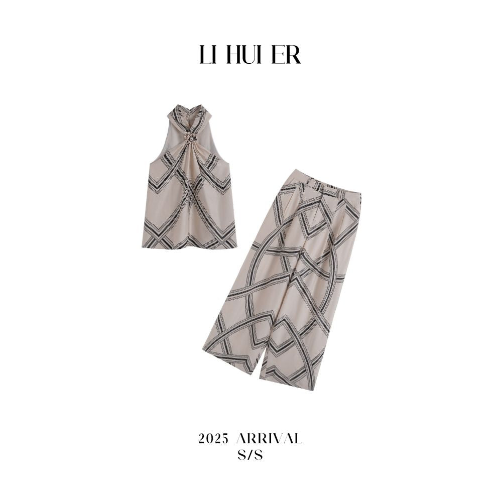 LiHuiEr 李慧儿 Twilight Street Corner Halter Neck Camisole Top for Women Summer Outerwear High End Sleeveless Vest image 3