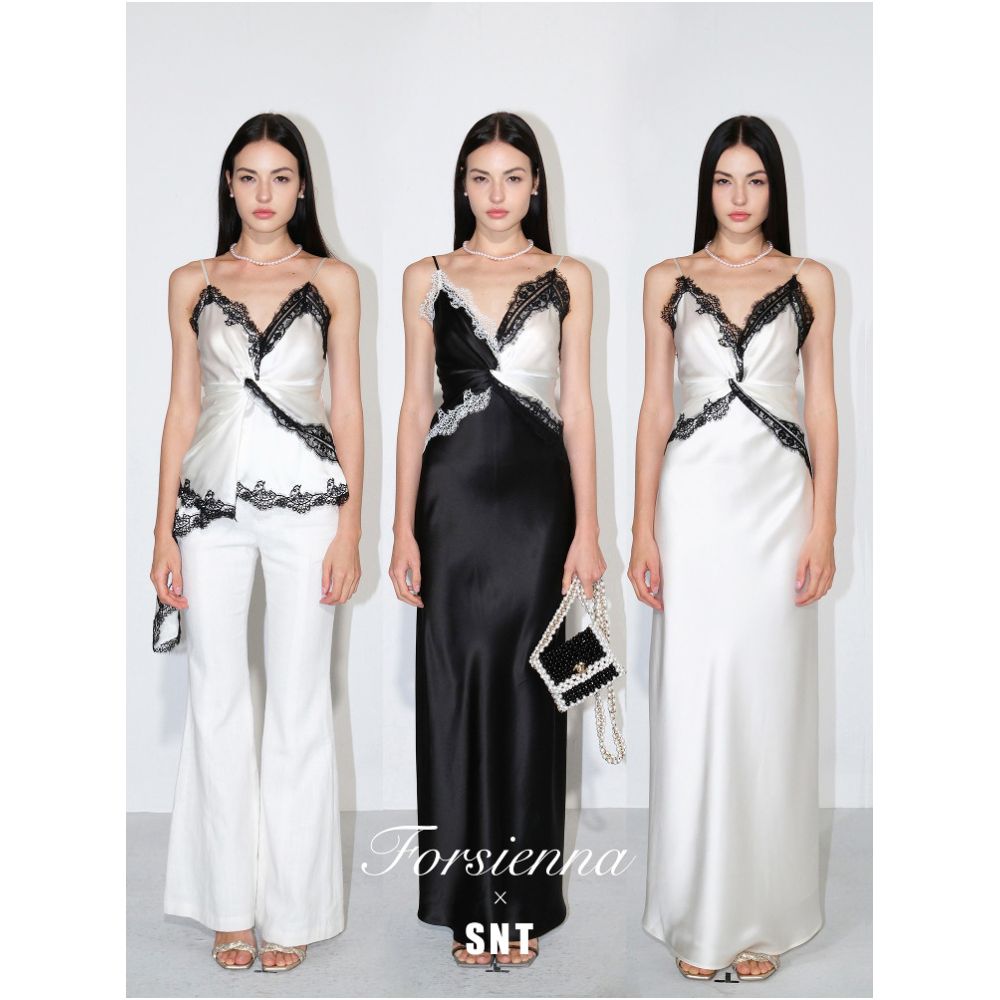 SNT Muse Imported American Acetic Acid Black Champagne Champagne Light Dress Champagne Strapless Dress image 0