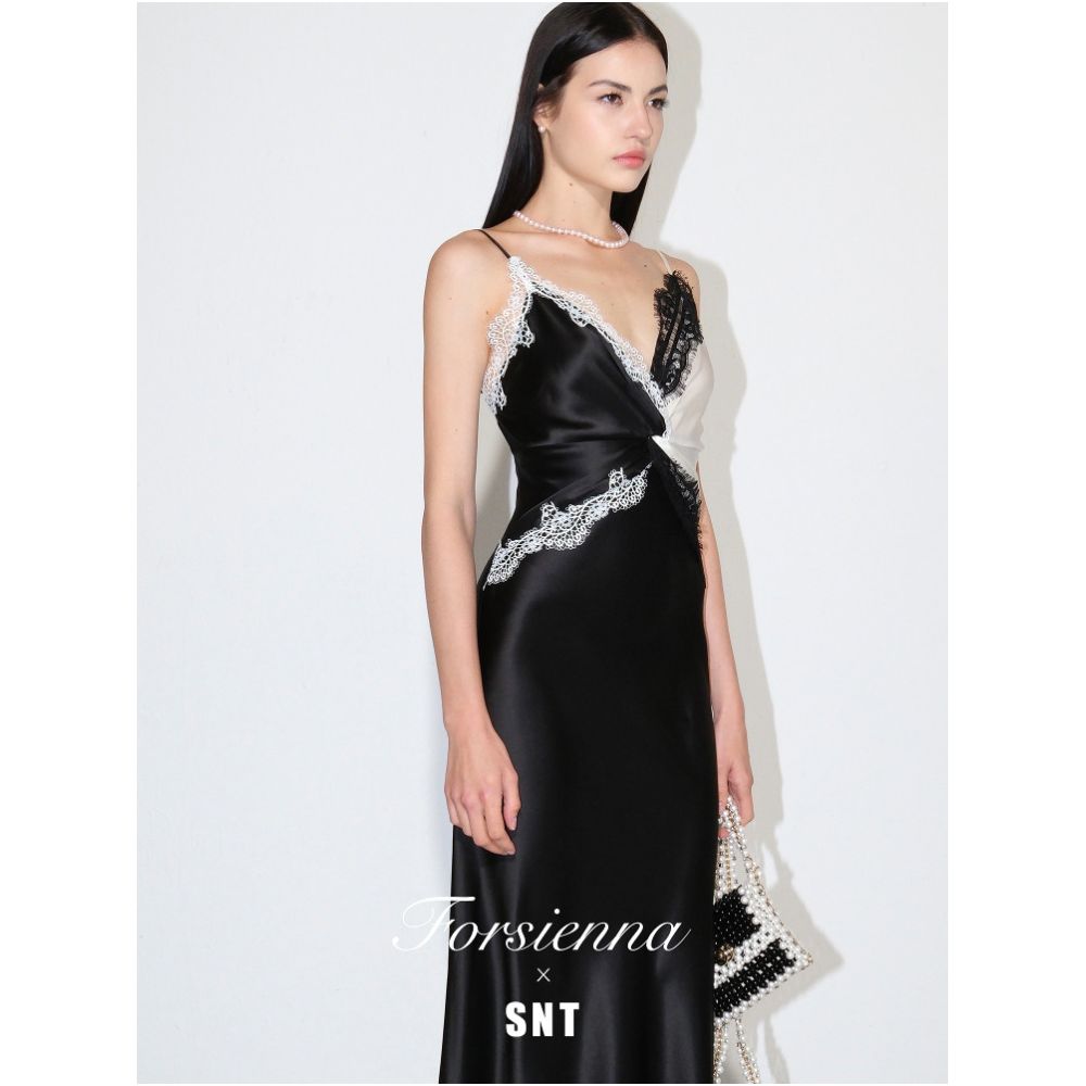SNT Muse Imported American Acetic Acid Black Champagne Champagne Light Dress Champagne Strapless Dress image 2