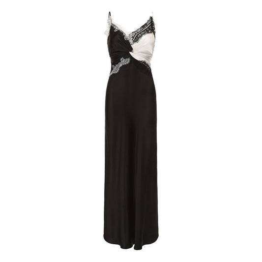 ASAYA6421 – Noir Lace Satin Slip Dress 🖤✨