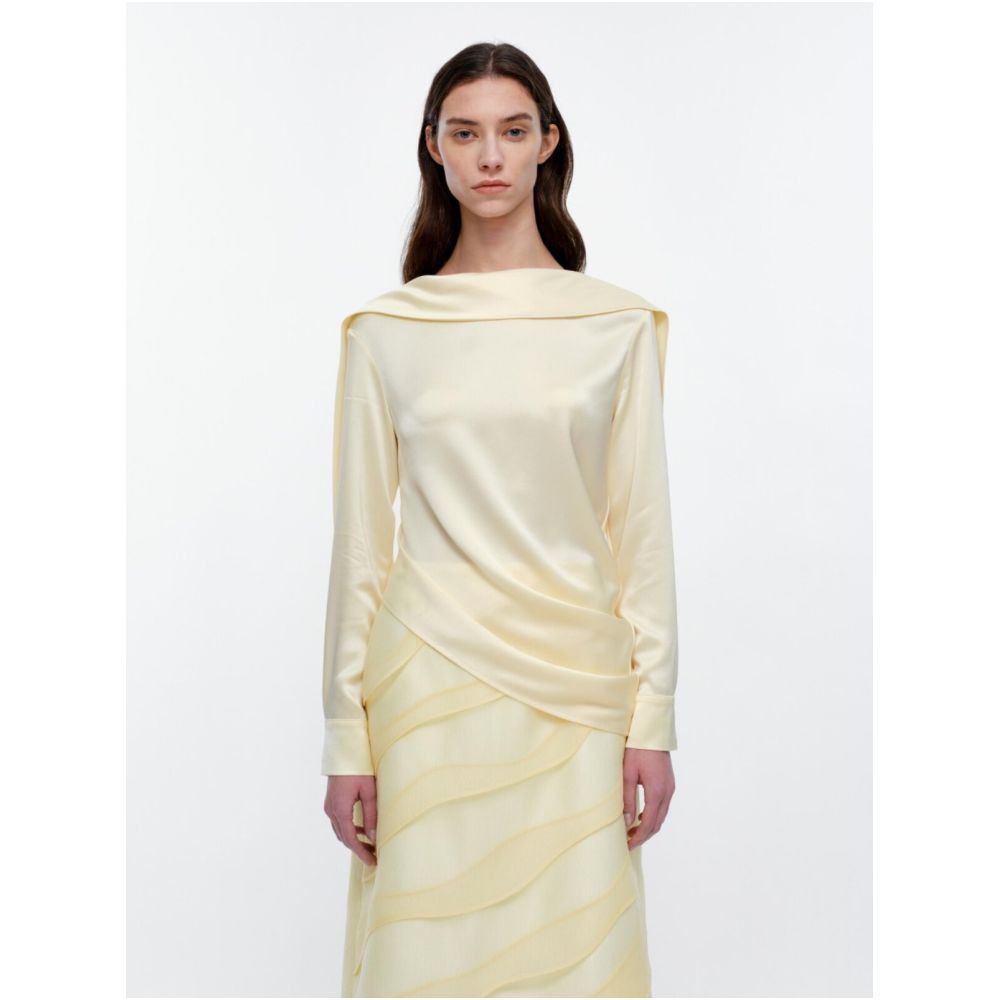 Serrer Yellow Ribbon Pleated Acetate Top image 0
