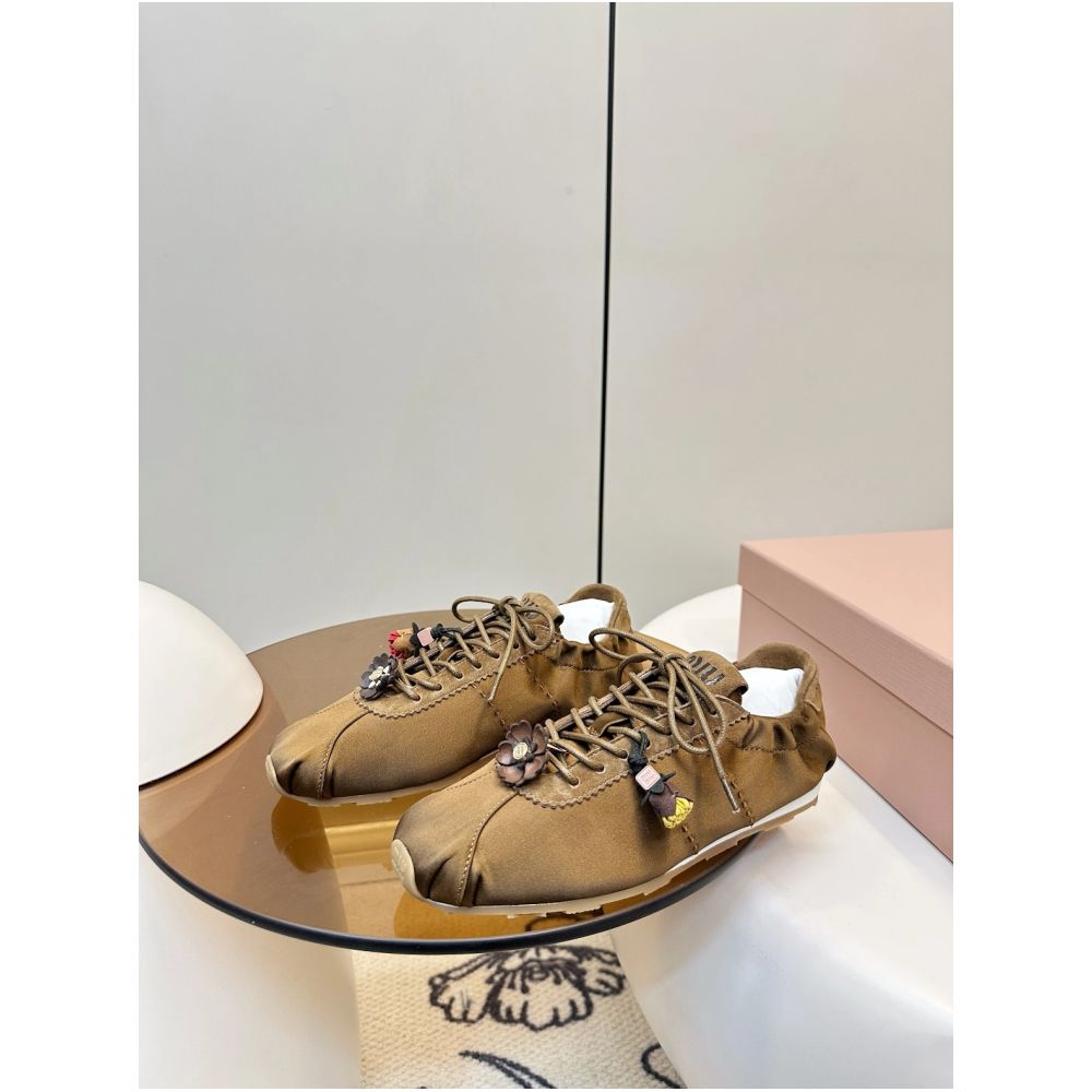 WOOD ACRE m u 25FW Ballet Style Satin German Training Shoes Casual Flat Sneakers image 1