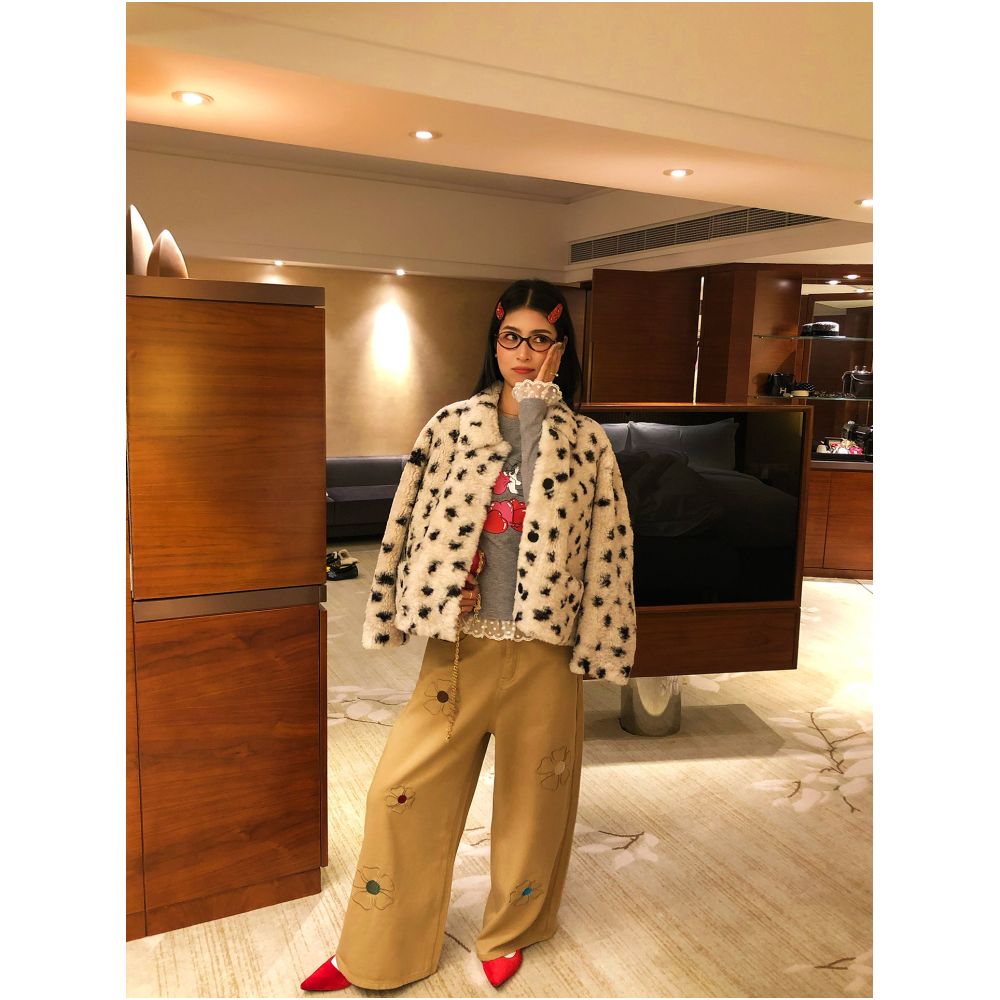 Jinyuhua Women s Jeans 2025 New Winter Khaki Pants Petite Wide Leg Pants Embroidered Fleece Lined High Waist image 5