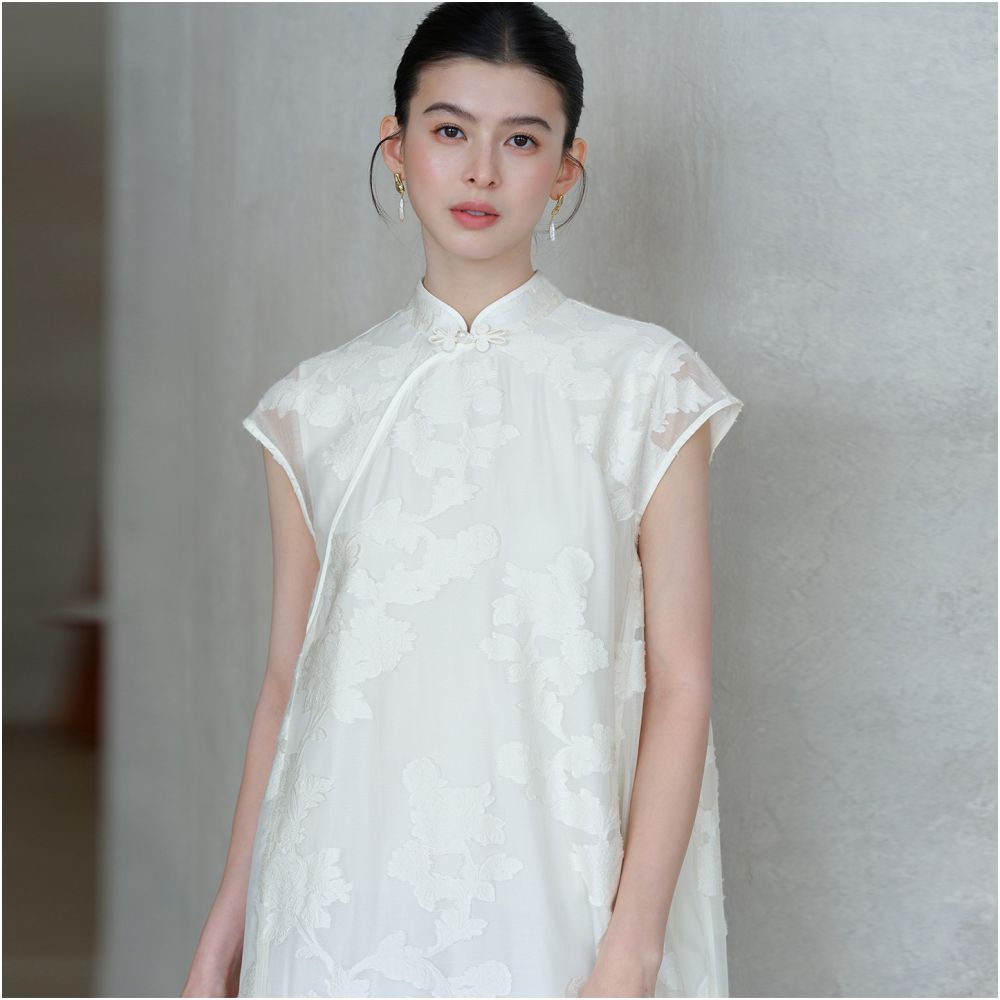 ASAYA6510 – Ivory Heritage Cheongsam Dress 🤍✨