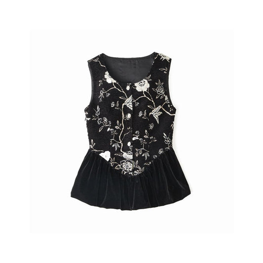ASAYA6523 – Vintage Bloom Peplum Top 🌿🕊️