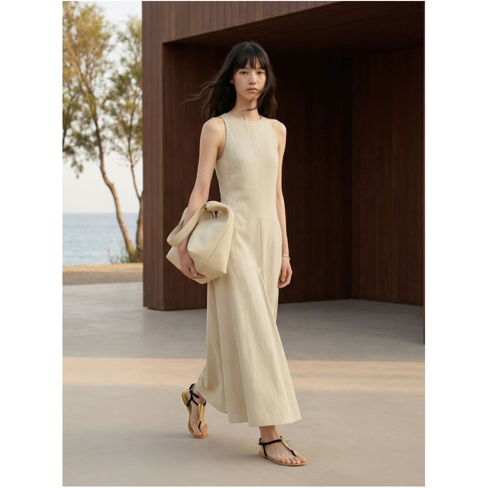 COMMON VALUE Zen Pāra Cupro Lyocell Sleeveless Dress image 3