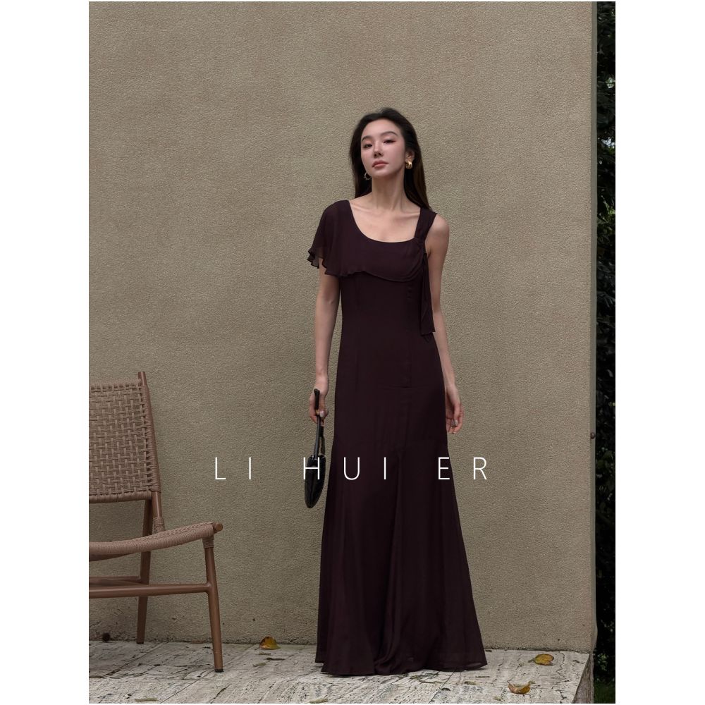 LiHuiEr 李慧儿 Margaret Goddess like French style sleeveless dress spaghetti strap vest long skirt image 3