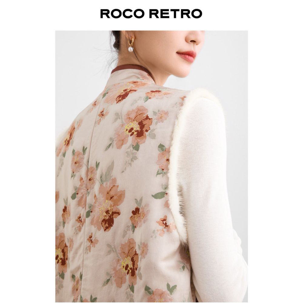 Summer Begonia ROCO New Chinese Style Series Genuine Mink Fur Front Opening Tassel Sleeveless Vest with Cotton Layering image 2